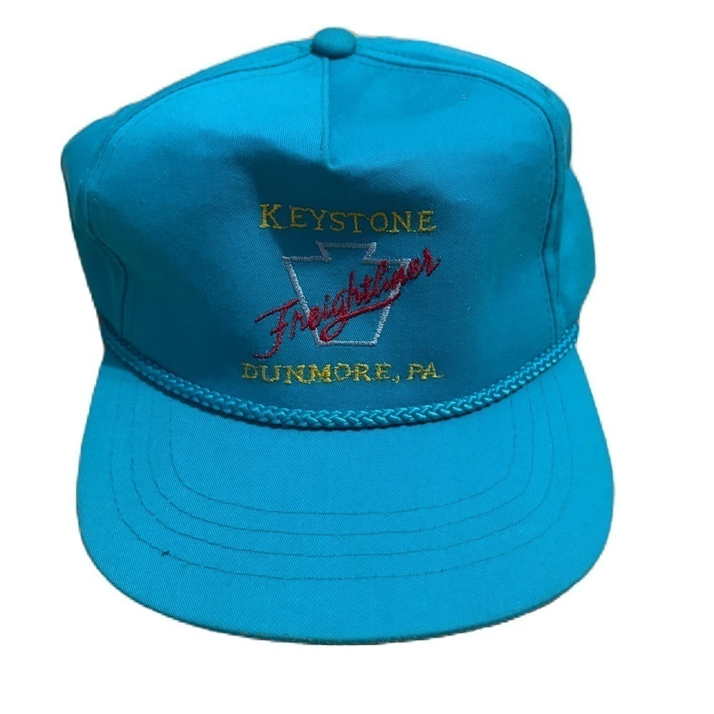 Vintage Keystone Freightliner Dunmore Pennsylvania Blue Rope Lapel Hat Blue
